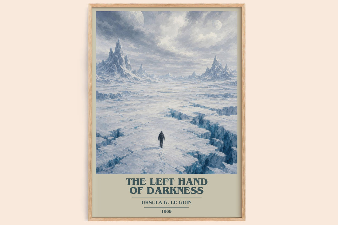 The Left Hand of Darkness book cover book poster by Ursula K. Le Guin – framed literary art print