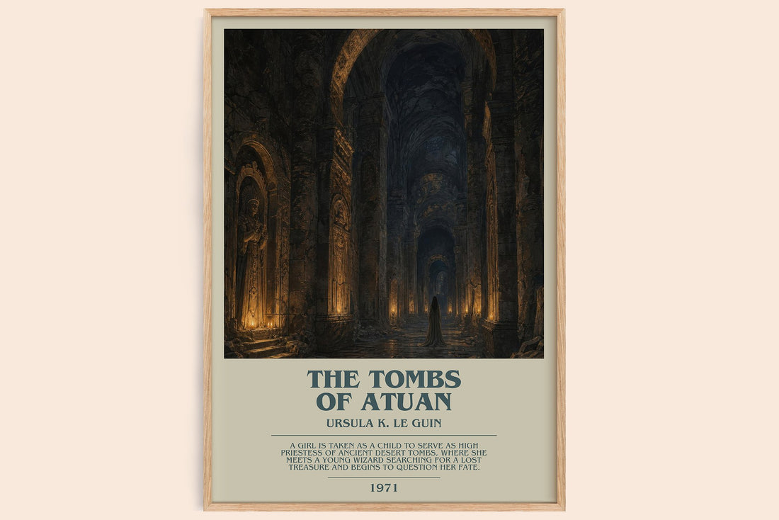 The Tombs of Atuan bookish book poster by Ursula K. Le Guin – framed literary art print