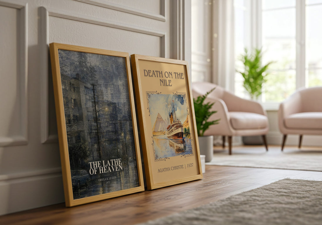 The Lathe of Heaven watercolour print framed by window – literary home decor