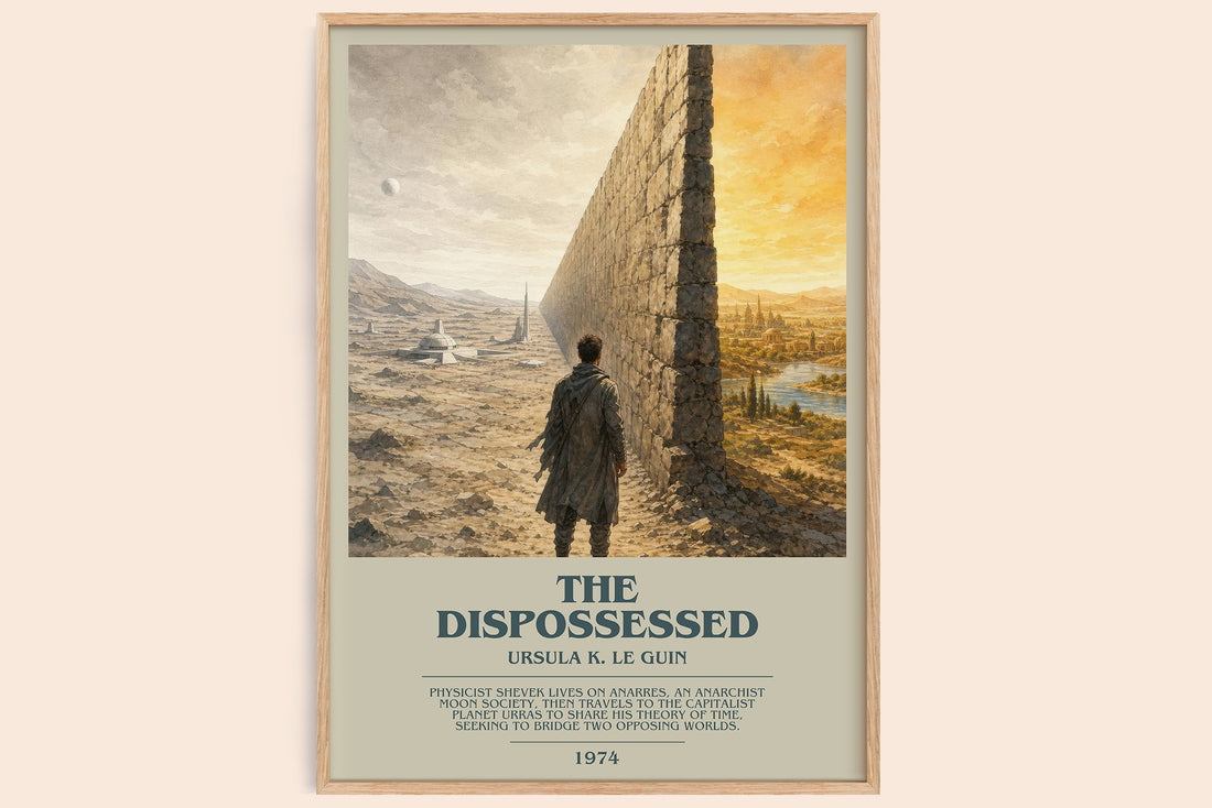 The Dispossessed bookish book poster by Ursula K. Le Guin – framed literary art print