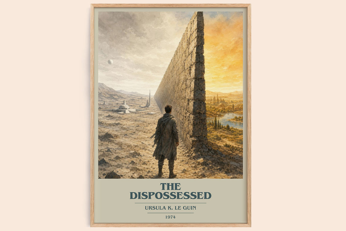 The Dispossessed book cover book poster by Ursula K. Le Guin – framed literary art print