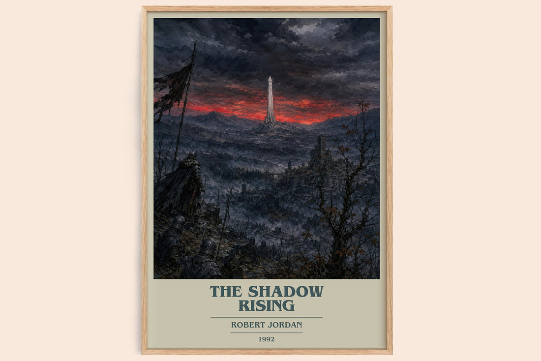 The Shadow Rising book cover book poster by Robert Jordan – framed literary art print