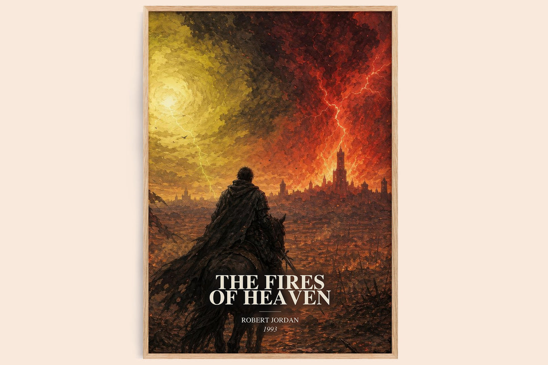 The Fires of Heaven watercolour book poster by Robert Jordan – framed literary art print