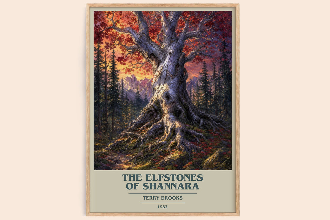 The Elfstones of Shannara book cover book poster by Terry Brooks – framed literary art print