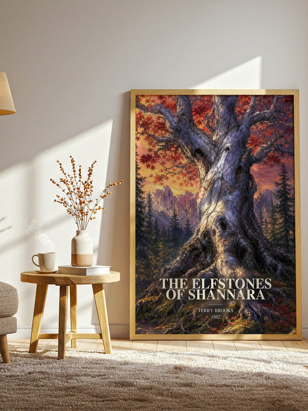 The Elfstones of Shannara watercolour print in frame leaning in hallway – fantasy wall art