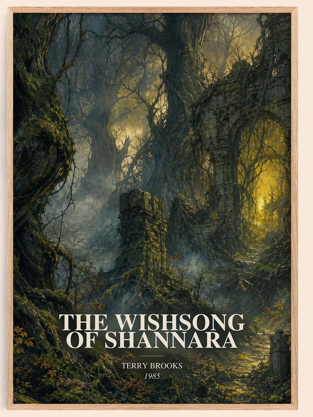 The Wishsong of Shannara watercolour book poster by Terry Brooks – framed literary art print