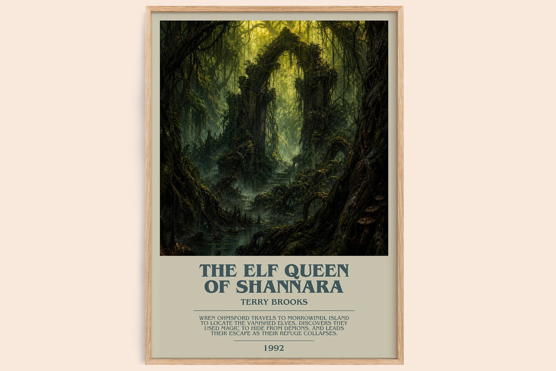 The Elf Queen of Shannara bookish book poster by Terry Brooks – framed literary art print