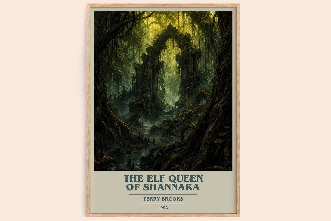 The Elf Queen of Shannara book cover book poster by Terry Brooks – framed literary art print