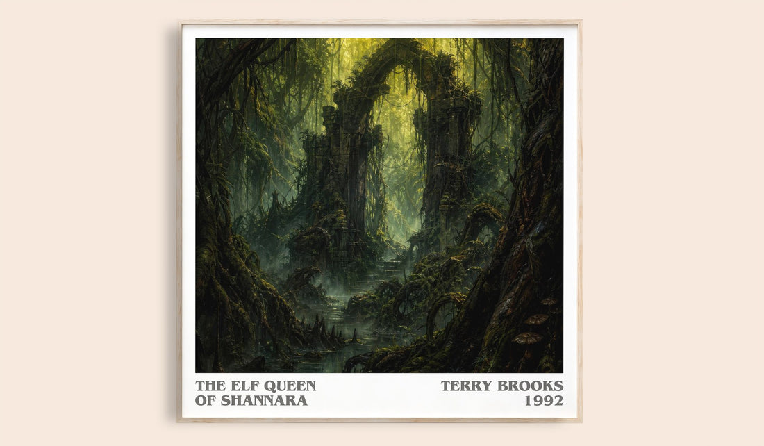 The Elf Queen of Shannara literary book poster by Terry Brooks – framed literary art print