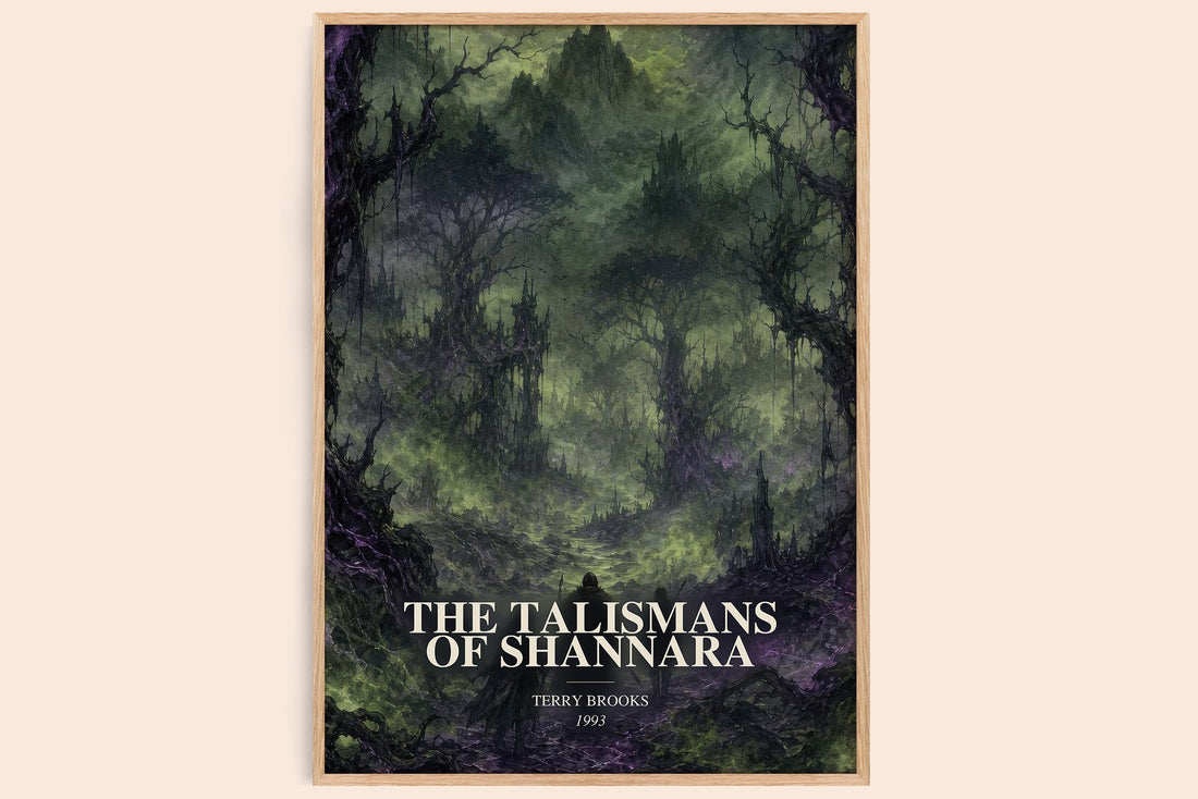 The Talismans of Shannara watercolour book poster by Terry Brooks – framed literary art print