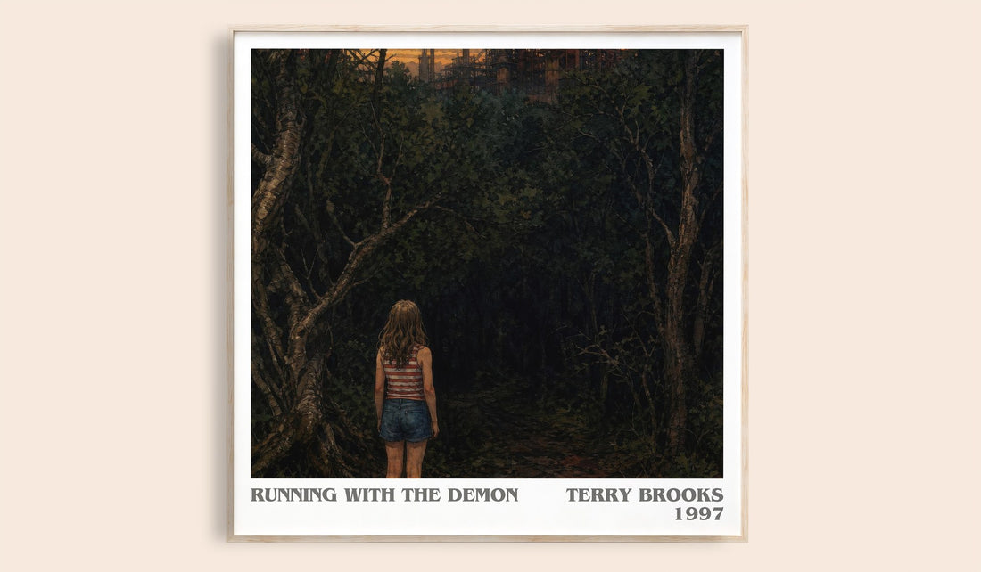 Running with the Demon literary book poster by Terry Brooks – framed literary art print