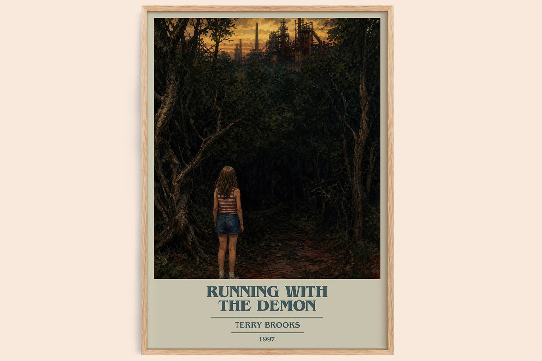 Running with the Demon book cover book poster by Terry Brooks – framed literary art print