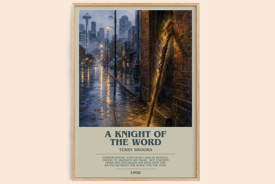 A Knight of the Word bookish book poster by Terry Brooks – framed literary art print