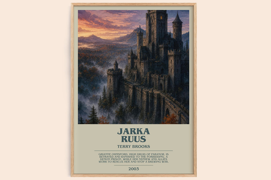 Jarka Ruus bookish book poster by Terry Brooks – framed literary art print