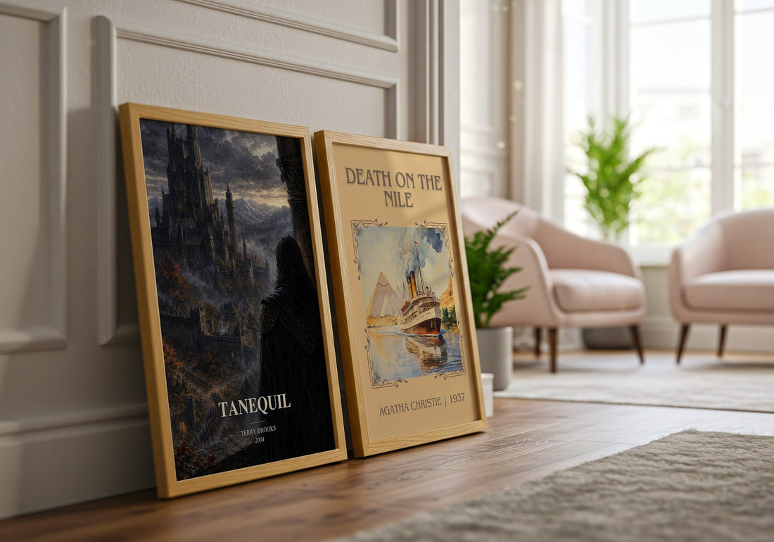 Tanequil watercolour print framed by window – literary home decor