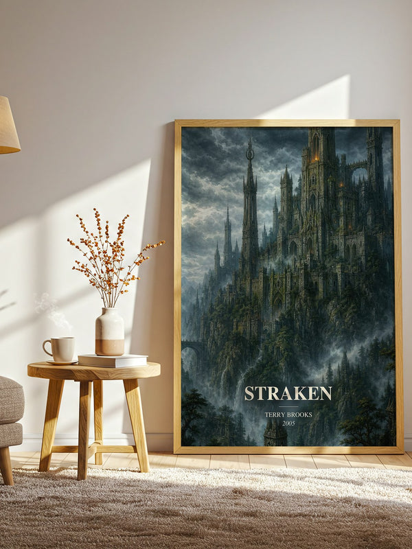 Straken watercolour print in frame leaning in hallway – fantasy wall art