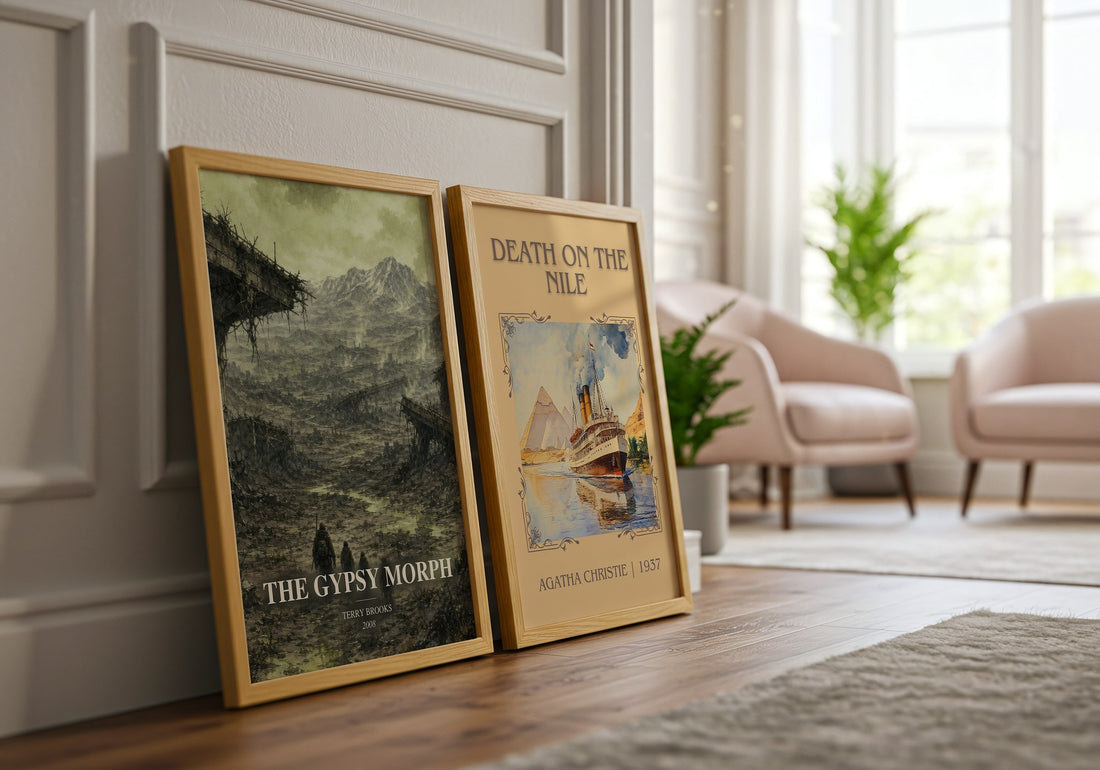 The Gypsy Morph watercolour print framed by window – literary home decor