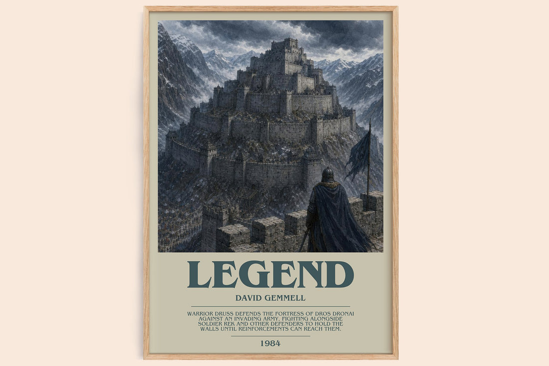 Legend bookish book poster by David Gemmell – framed literary art print