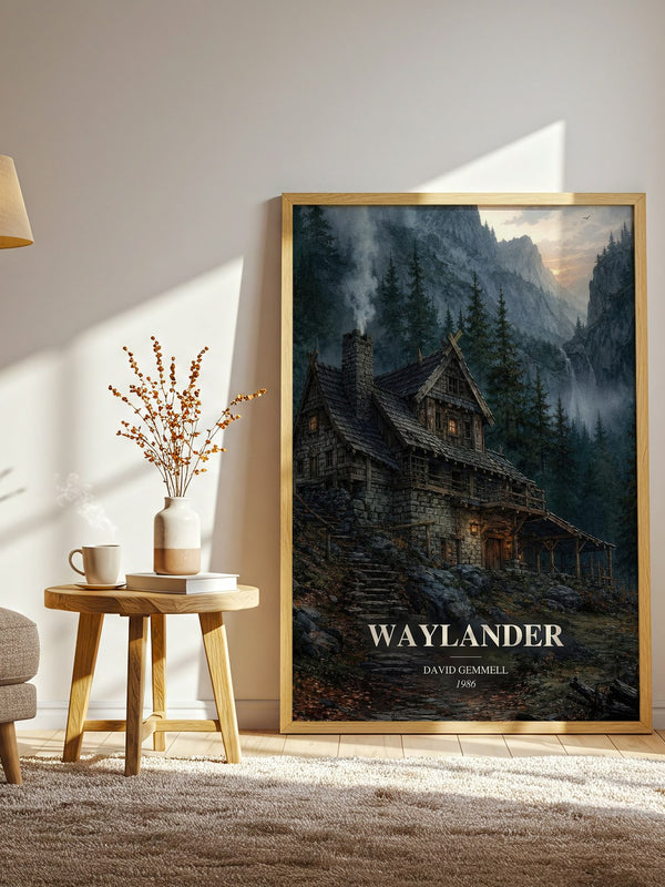 Waylander watercolour print in frame leaning in hallway – fantasy wall art