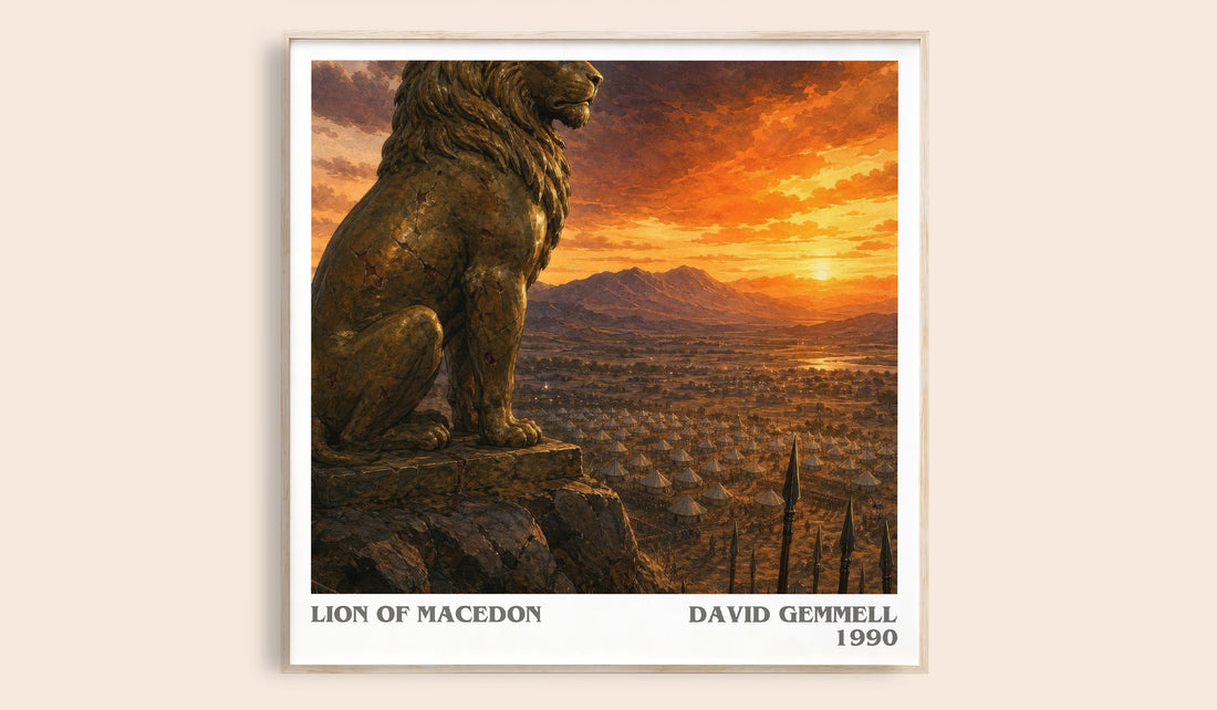 Lion of Macedon literary book poster by David Gemmell – framed literary art print