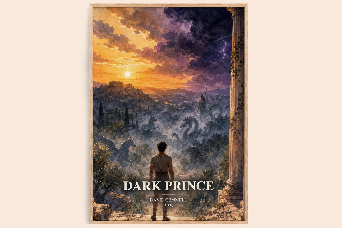 Dark Prince watercolour book poster by David Gemmell – framed literary art print