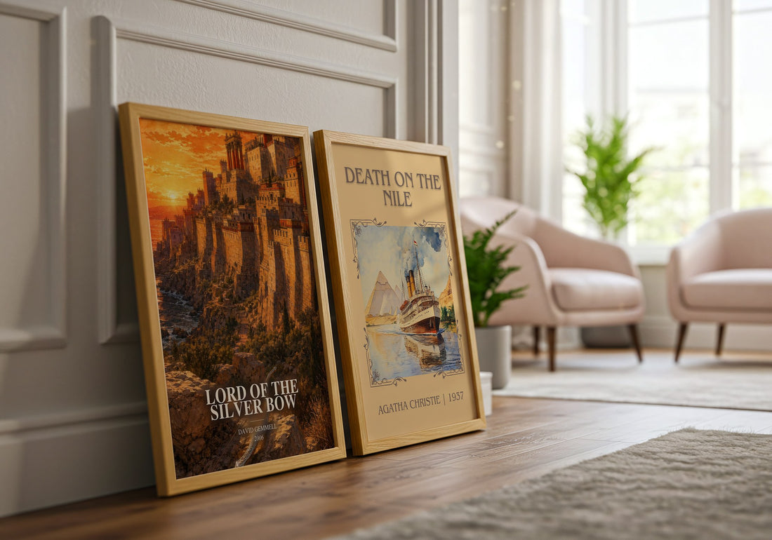 Lord of the Silver Bow watercolour print framed by window – literary home decor