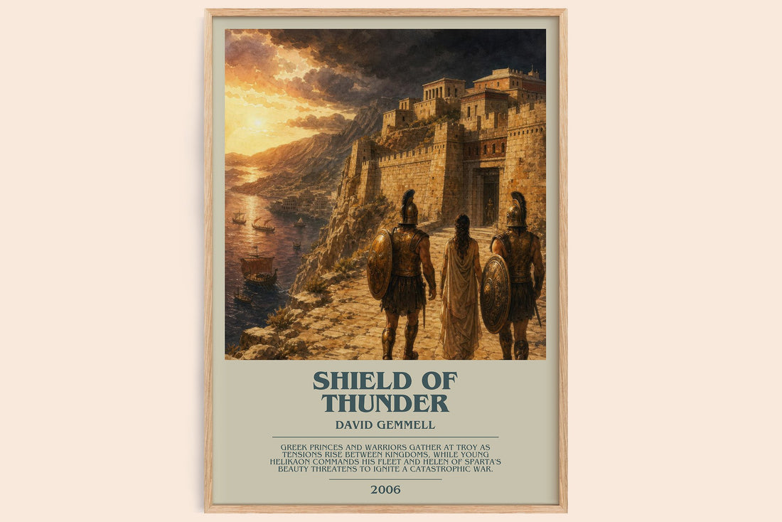 Shield of Thunder bookish book poster by David Gemmell – framed literary art print