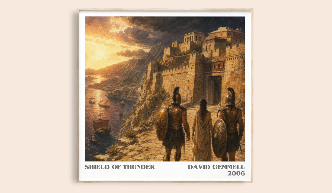 Shield of Thunder literary book poster by David Gemmell – framed literary art print
