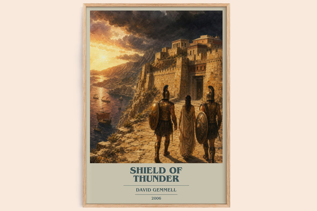 Shield of Thunder book cover book poster by David Gemmell – framed literary art print