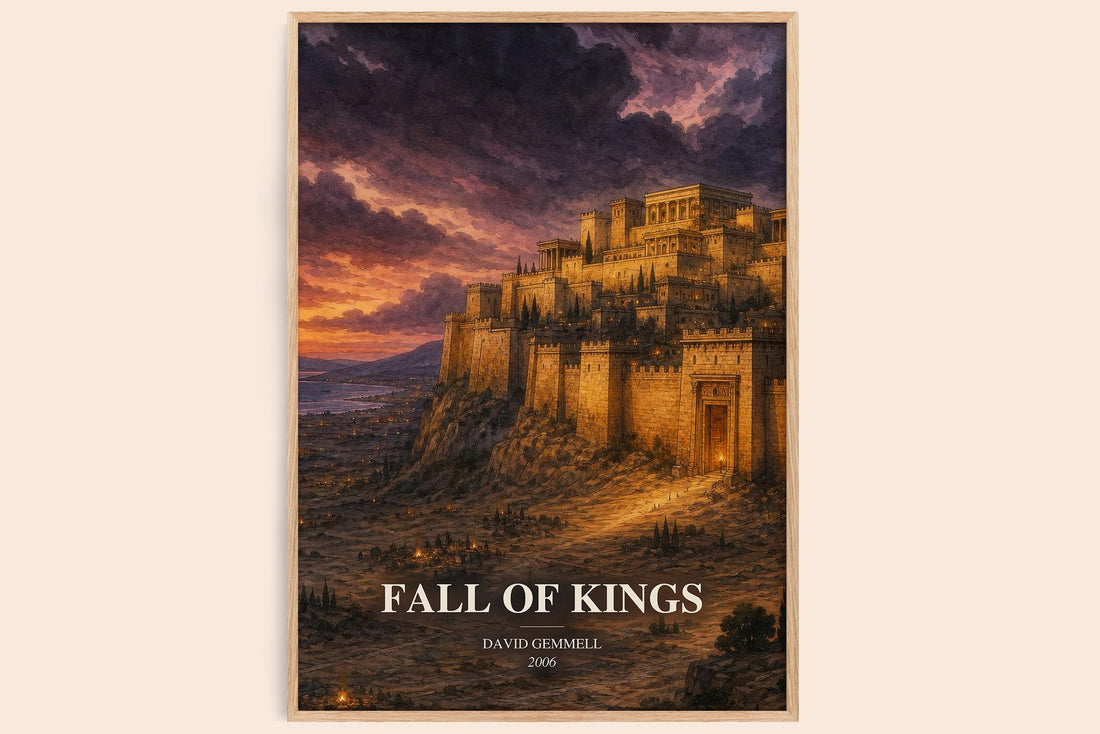 Fall of Kings watercolour book poster by David Gemmell – framed literary art print