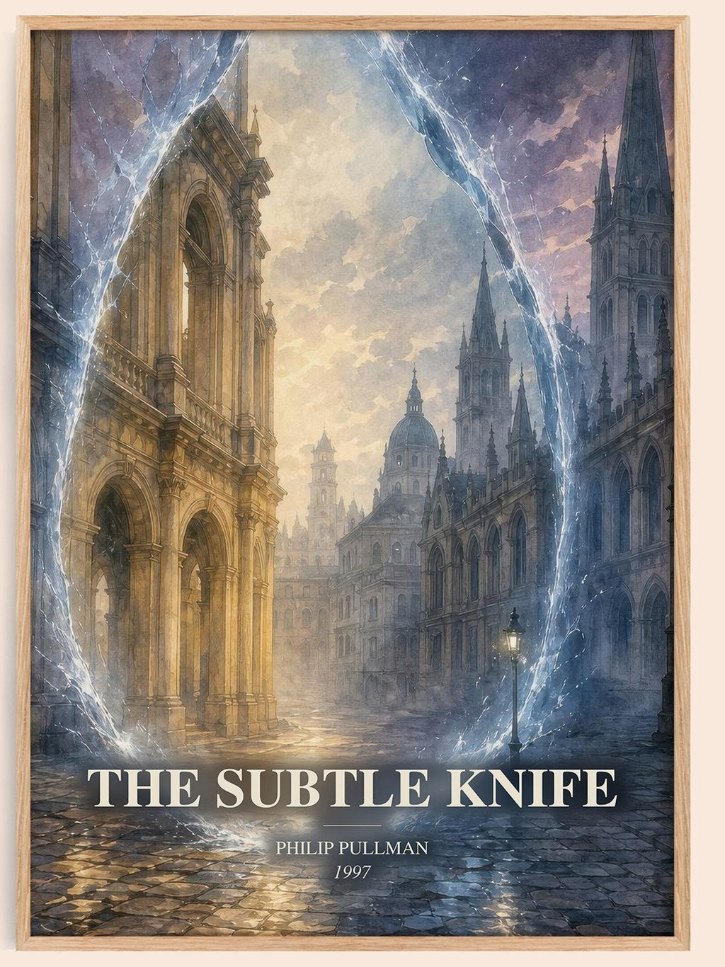 The Subtle Knife watercolour book poster by Philip Pullman – framed literary art print