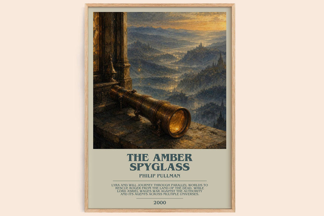 The Amber Spyglass bookish book poster by Philip Pullman – framed literary art print