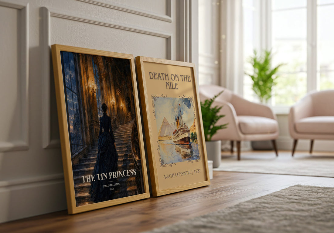 The Tin Princess Book Watercolour Illustration by Philip Pullman – framed print leaning beside a second print