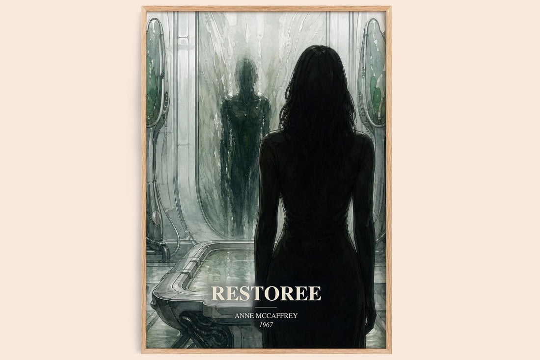 Restoree watercolour book poster by Anne McCaffrey – framed literary art print