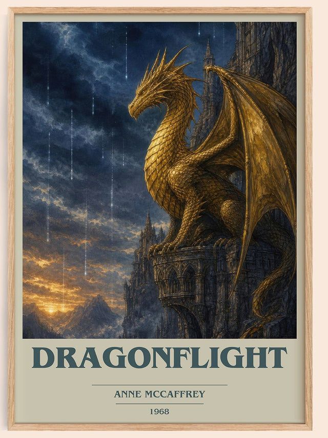 Dragonflight Book Cover Poster by Anne McCaffrey