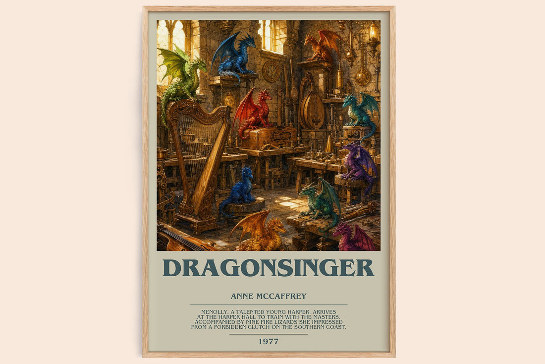 Dragonsinger bookish book poster by Anne McCaffrey – framed literary art print