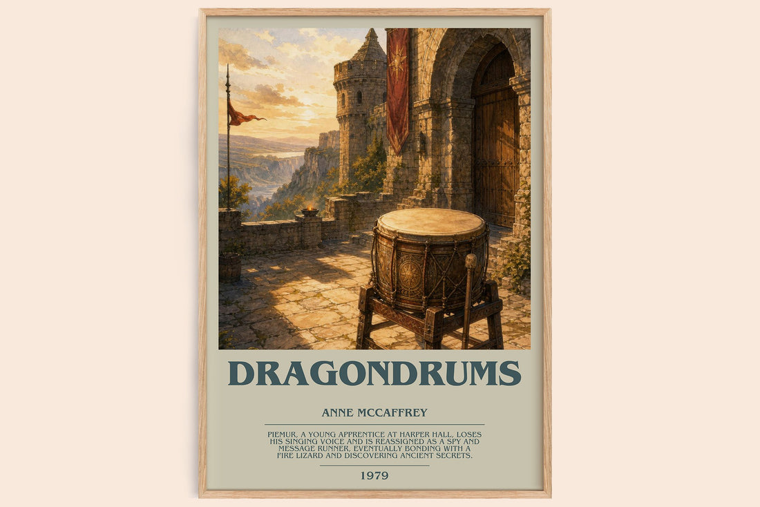 Dragondrums bookish book poster by Anne McCaffrey – framed literary art print