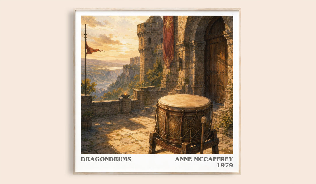 Dragondrums literary book poster by Anne McCaffrey – framed literary art print