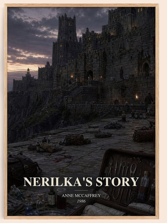 Nerilka's Story Book Watercolour Illustration by Anne McCaffrey