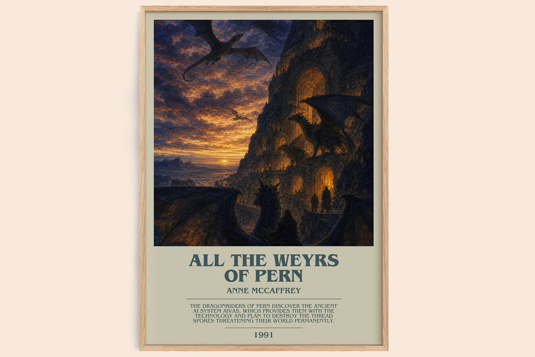 All the Weyrs of Pern bookish book poster by Anne McCaffrey – framed literary art print