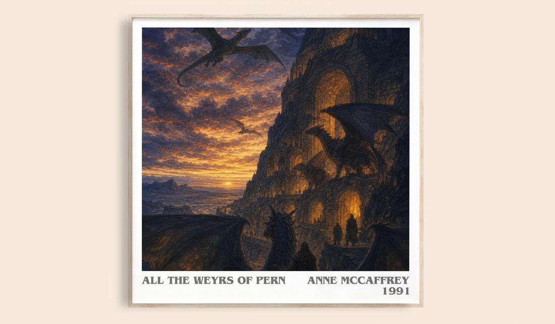 All the Weyrs of Pern literary book poster by Anne McCaffrey – framed literary art print