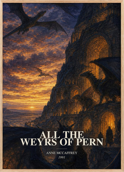 All the Weyrs of Pern Book Watercolour Illustration by Anne McCaffrey