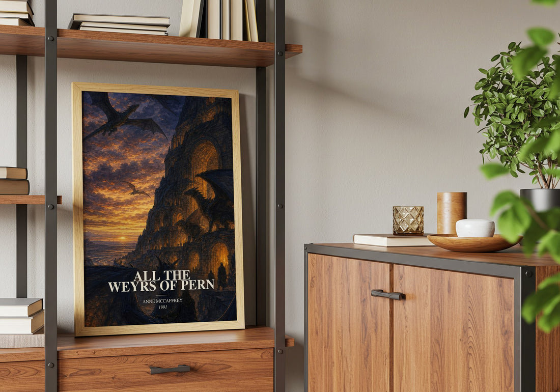 All the Weyrs of Pern book watercolour illustration paper finish options – matte satin gloss
