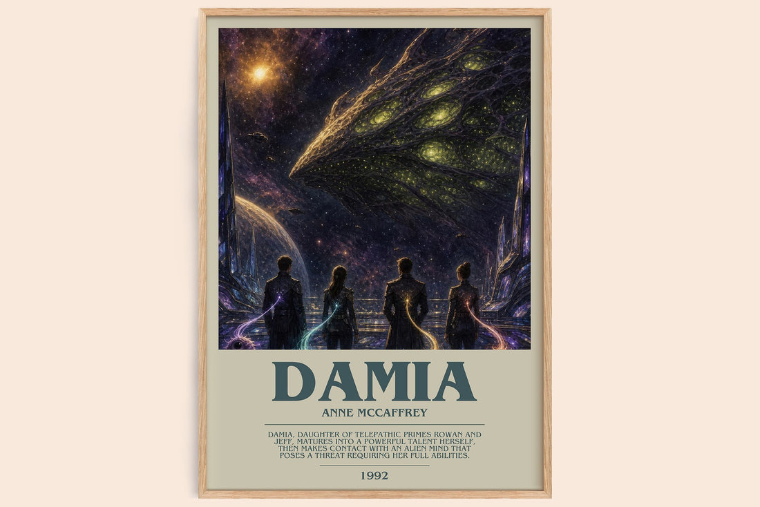 Damia bookish book poster by Anne McCaffrey – framed literary art print