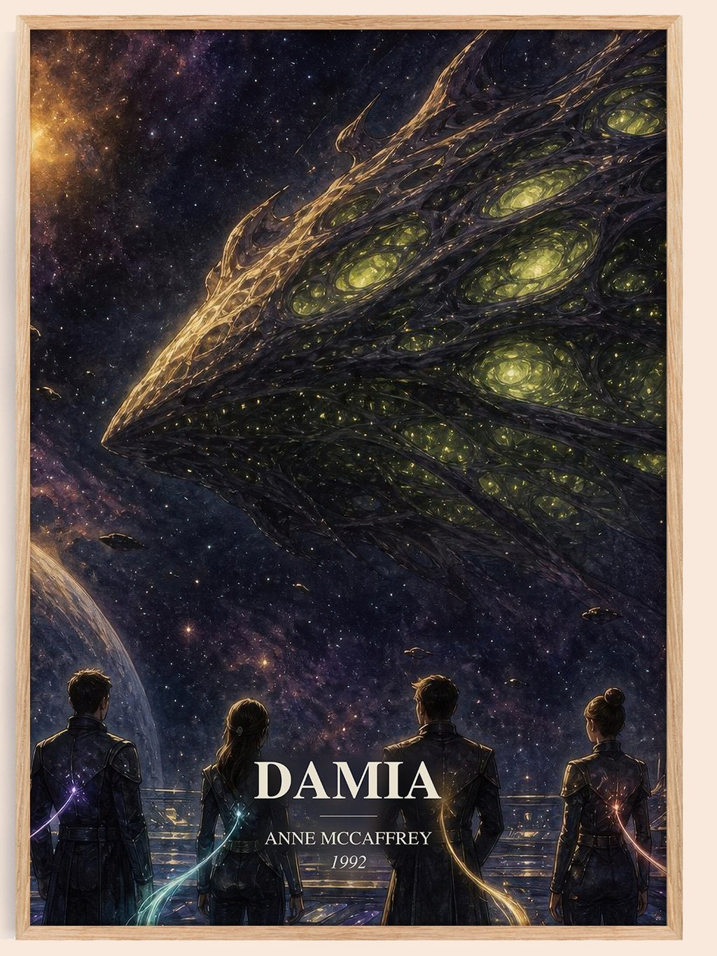 Damia watercolour book poster by Anne McCaffrey – framed literary art print