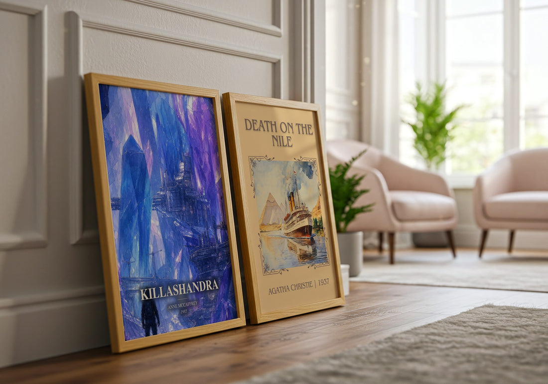 Killashandra watercolour print framed by window – literary home decor