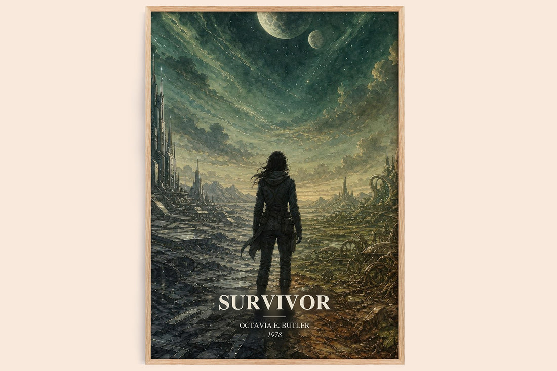 Survivor watercolour book poster by Octavia E. Butler – framed literary art print