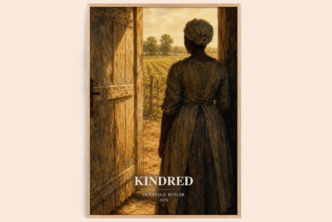 Kindred watercolour book poster by Octavia E. Butler – framed literary art print