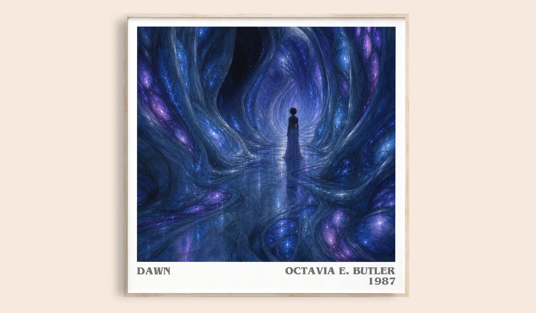 Dawn literary book poster by Octavia E. Butler – framed literary art print