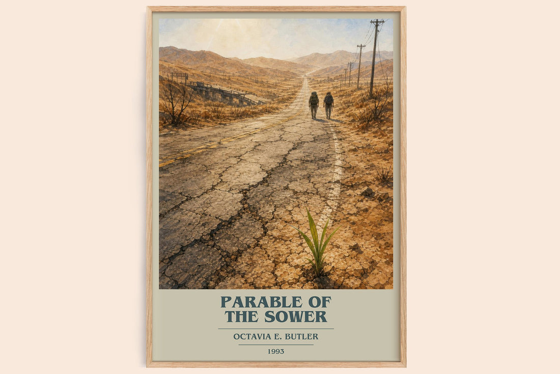 Parable of the Sower book cover book poster by Octavia E. Butler – framed literary art print